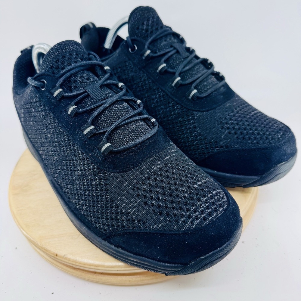 Orthofeet Lava Knit Sneakers Mens 8.5 Black Hands Free No Tie Shoes comfort